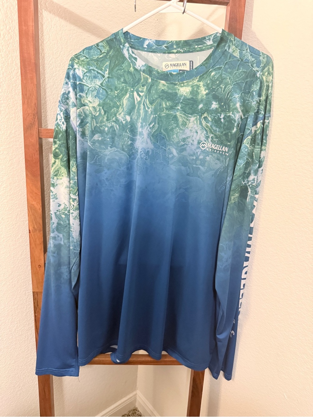 Magellan Outdoors 2 Blue & Green Long-Sleeve Performance Tees - Picture 3 of 7